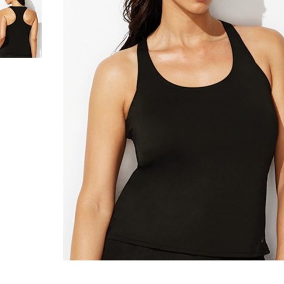 New Sporty Racer Back Tankini Top Swimsuits For All Plus size 18 black - Picture 2 of 4